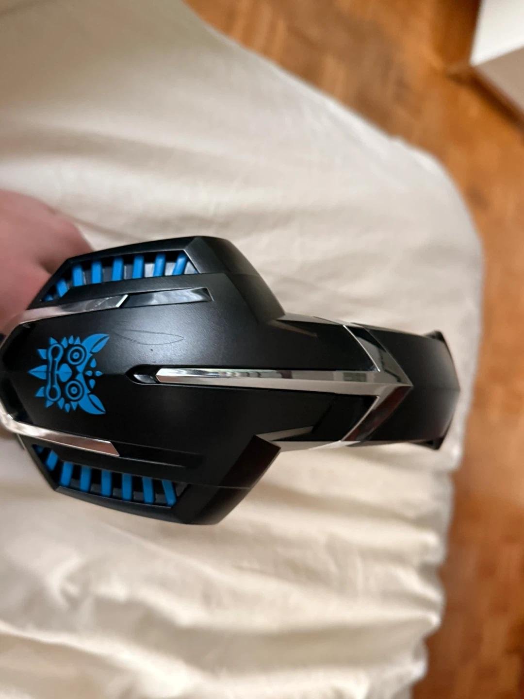 Black Gaming Headphones with Blue Accents - photo 3