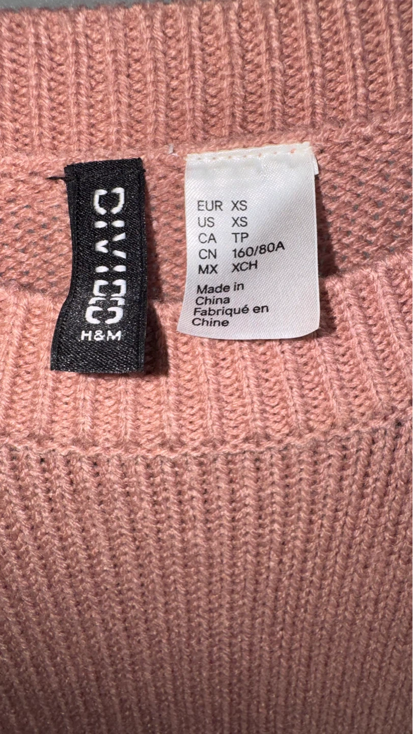 H&M Divided Pink Knit Button-Front Shirt Sweater XS - photo 3