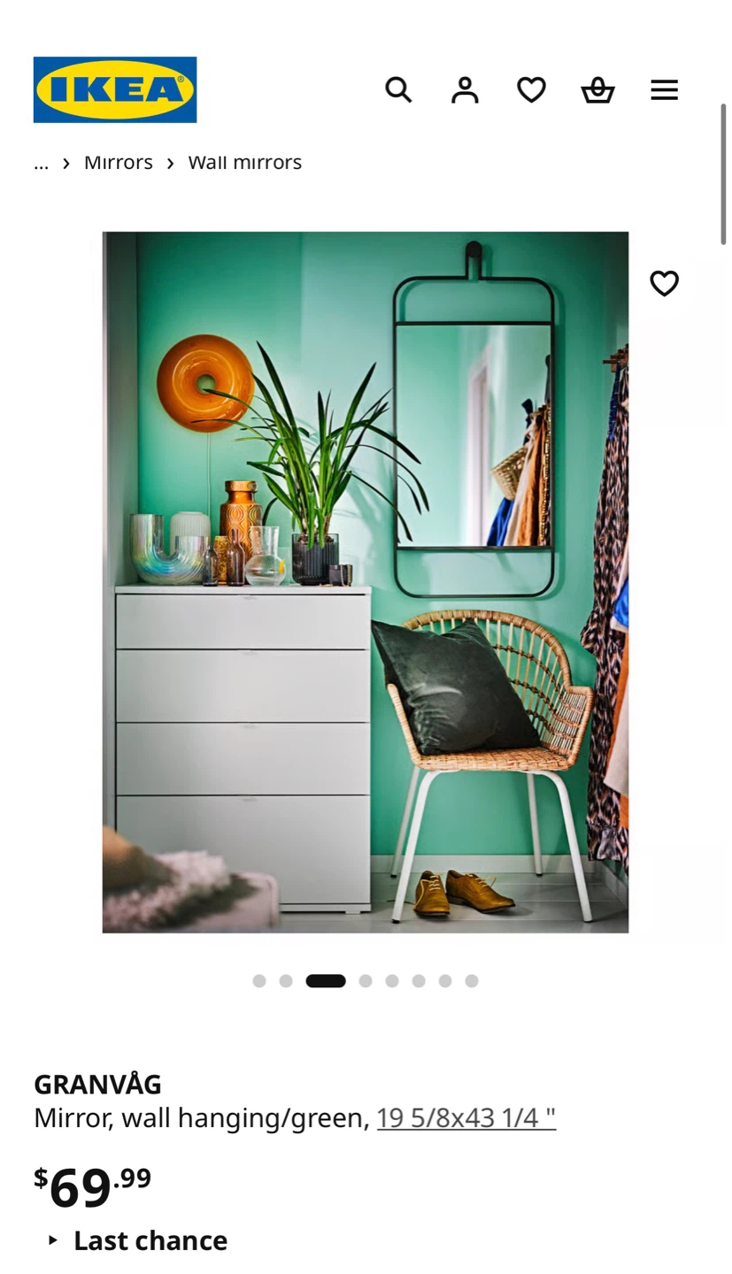 2 New IKEA GRANVÅG Wall Mirror - Green - photo 3