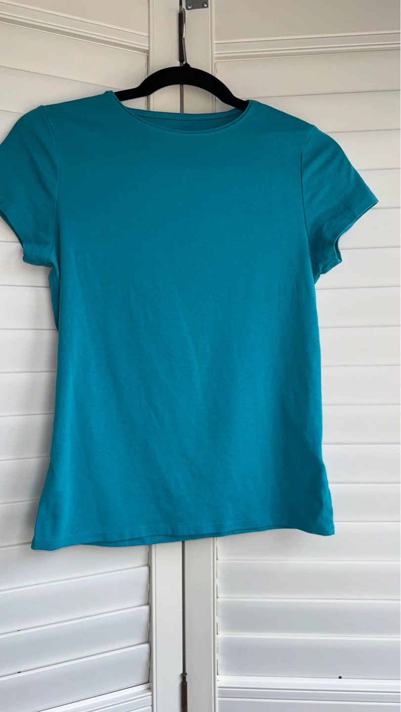 Ellen Tracy Company Blue T-Shirt Size S/P