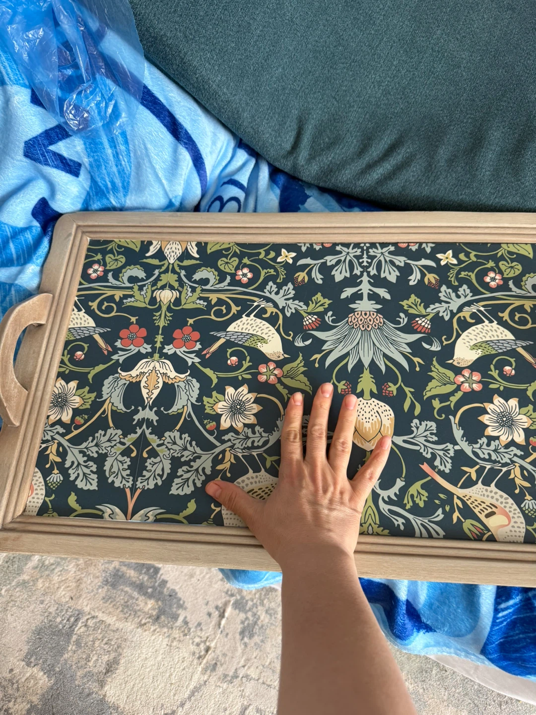 Decorative Serving Tray with Bird and Floral Pattern - photo 5