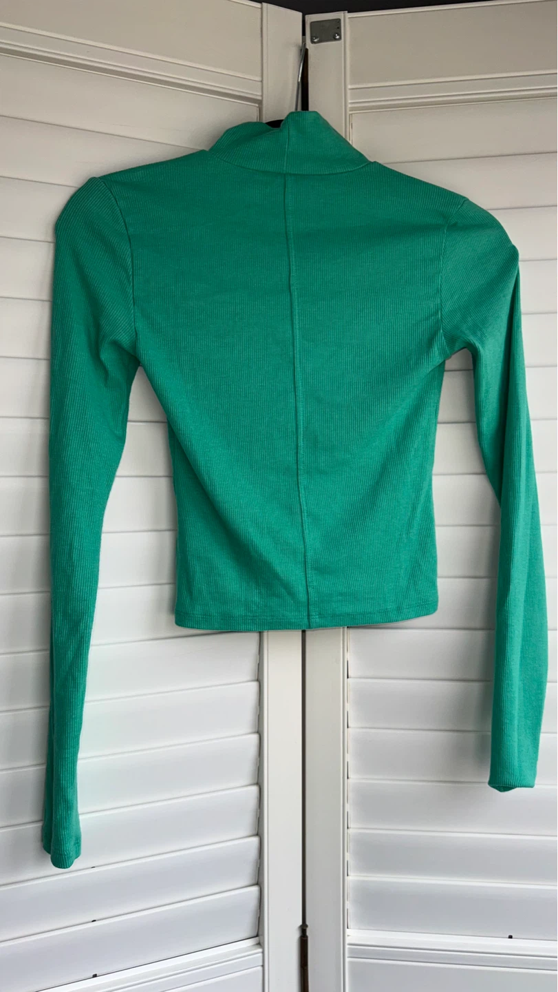 American Eagle Ribbed Mock Neck Long Sleeve Top XS - photo 3