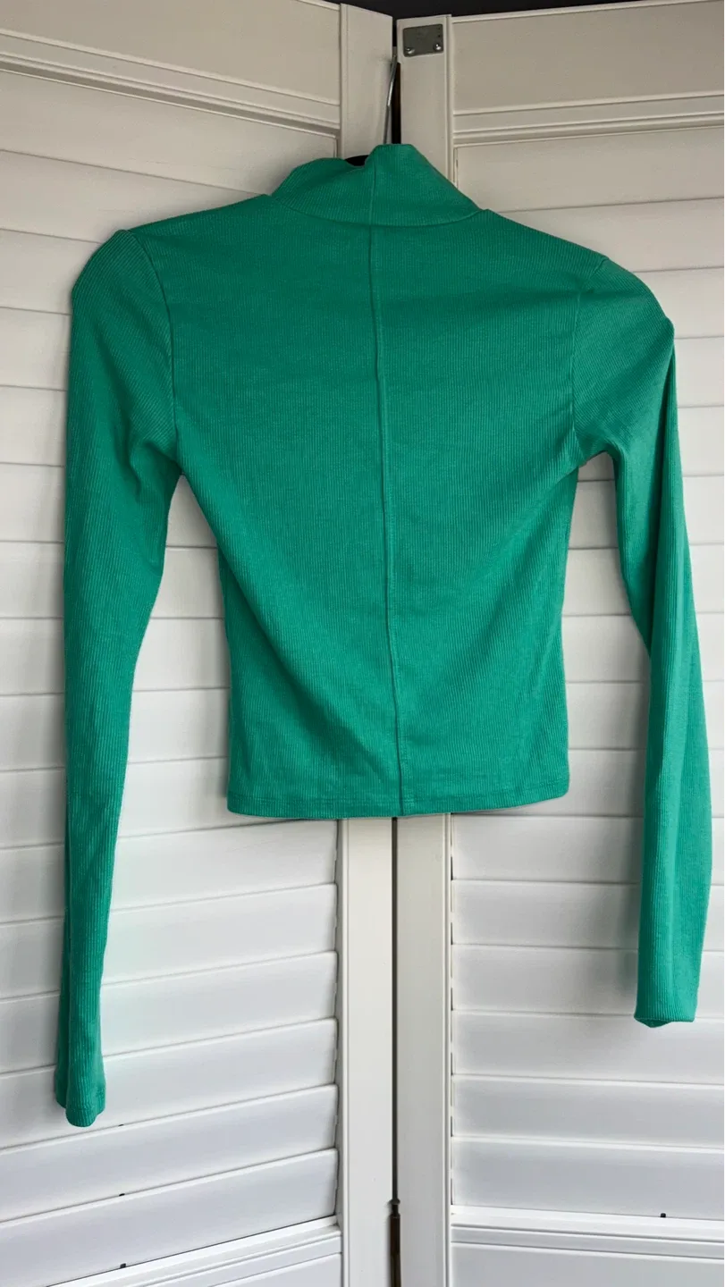 American Eagle Ribbed Mock Neck Long Sleeve Top XS - photo 3