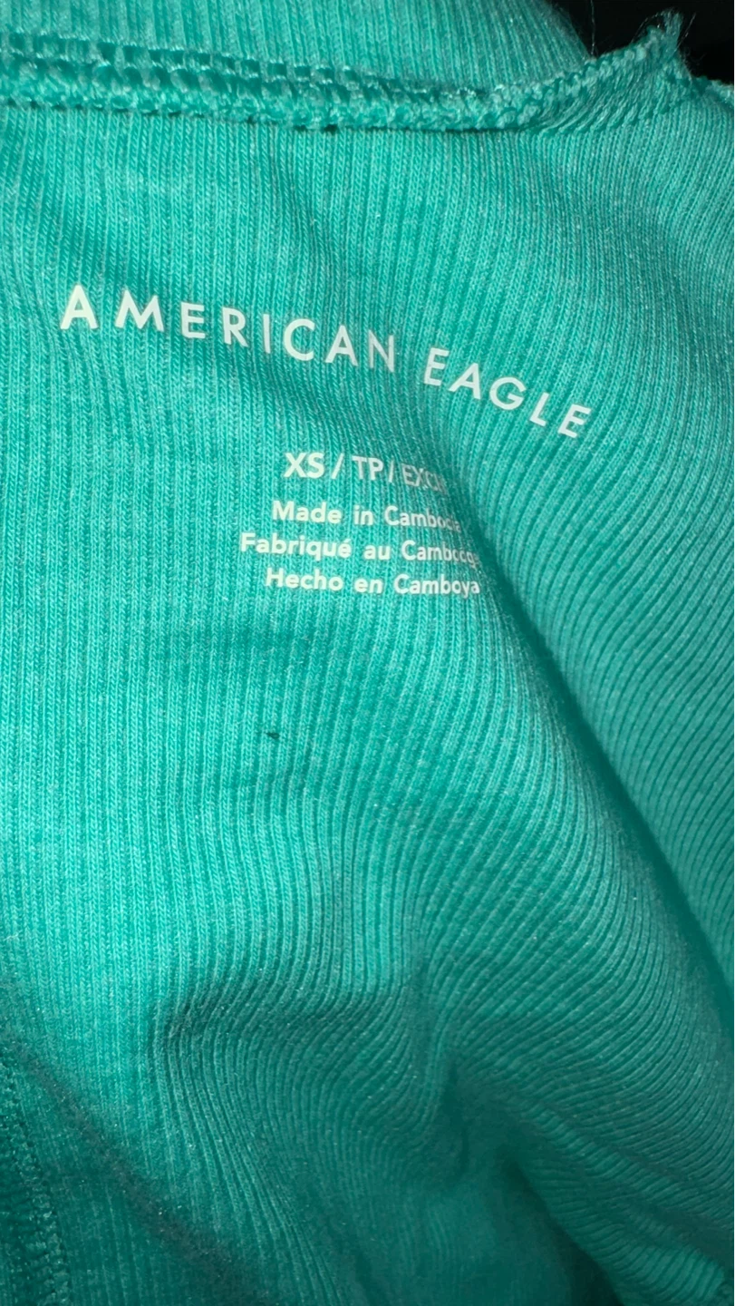 American Eagle Ribbed Mock Neck Long Sleeve Top XS