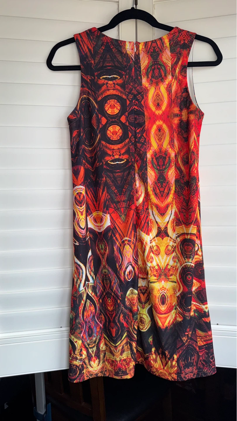 Women's Sleeveless Dress - Abstract Print y2k - photo 2
