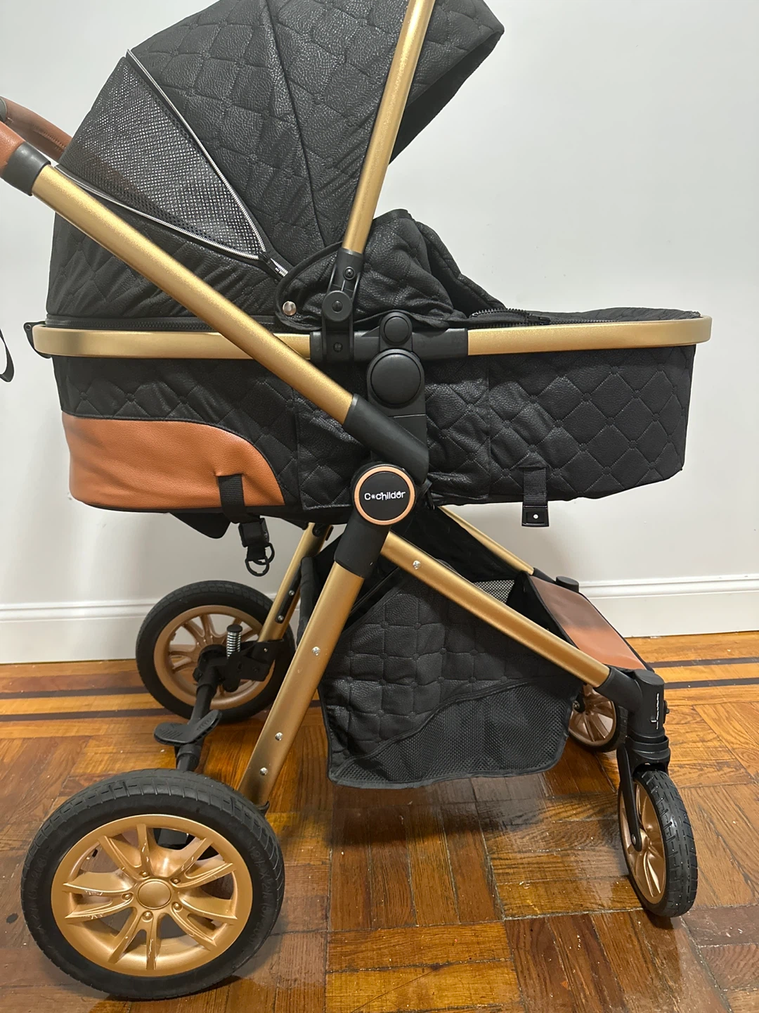 C+Childer Black & Gold Stroller 0-3 years baby’s