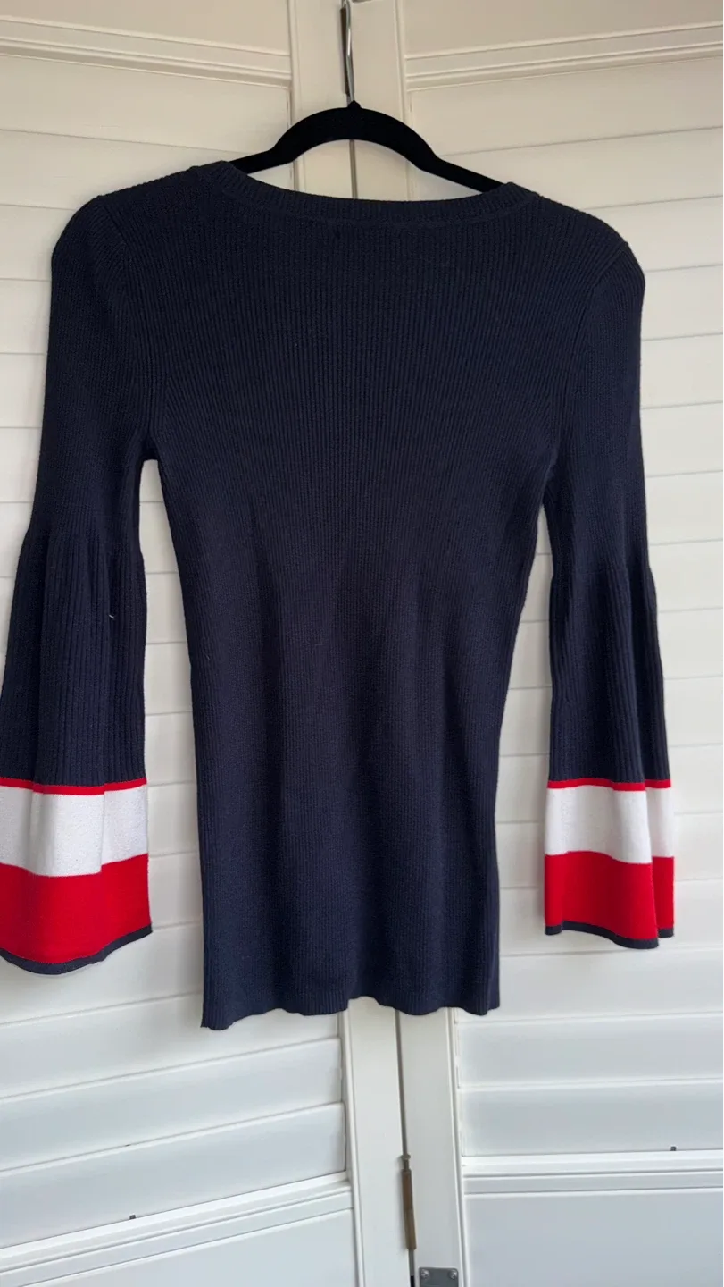 Tommy Hilfiger Women's Navy Bell Sleeve Sweater Size XS - photo 2