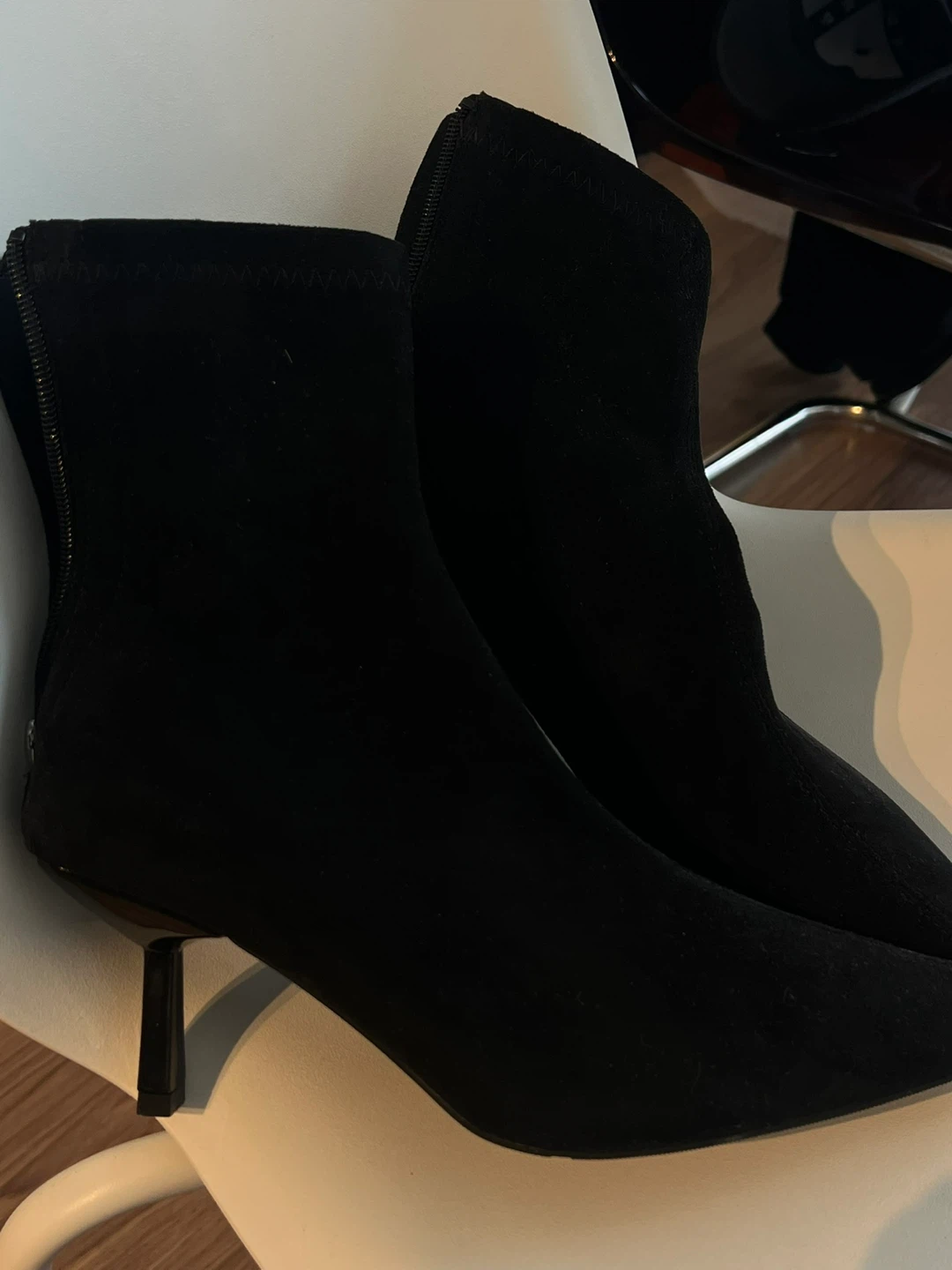 Black Suede Ankle Boots - photo 2