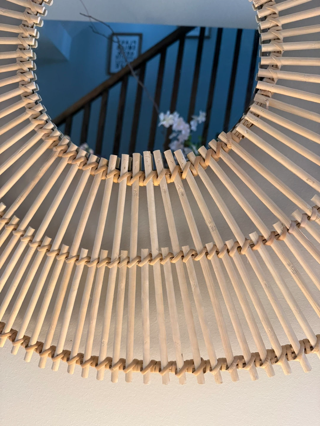 Boho Rattan Sunburst Wall Mirror - photo 3