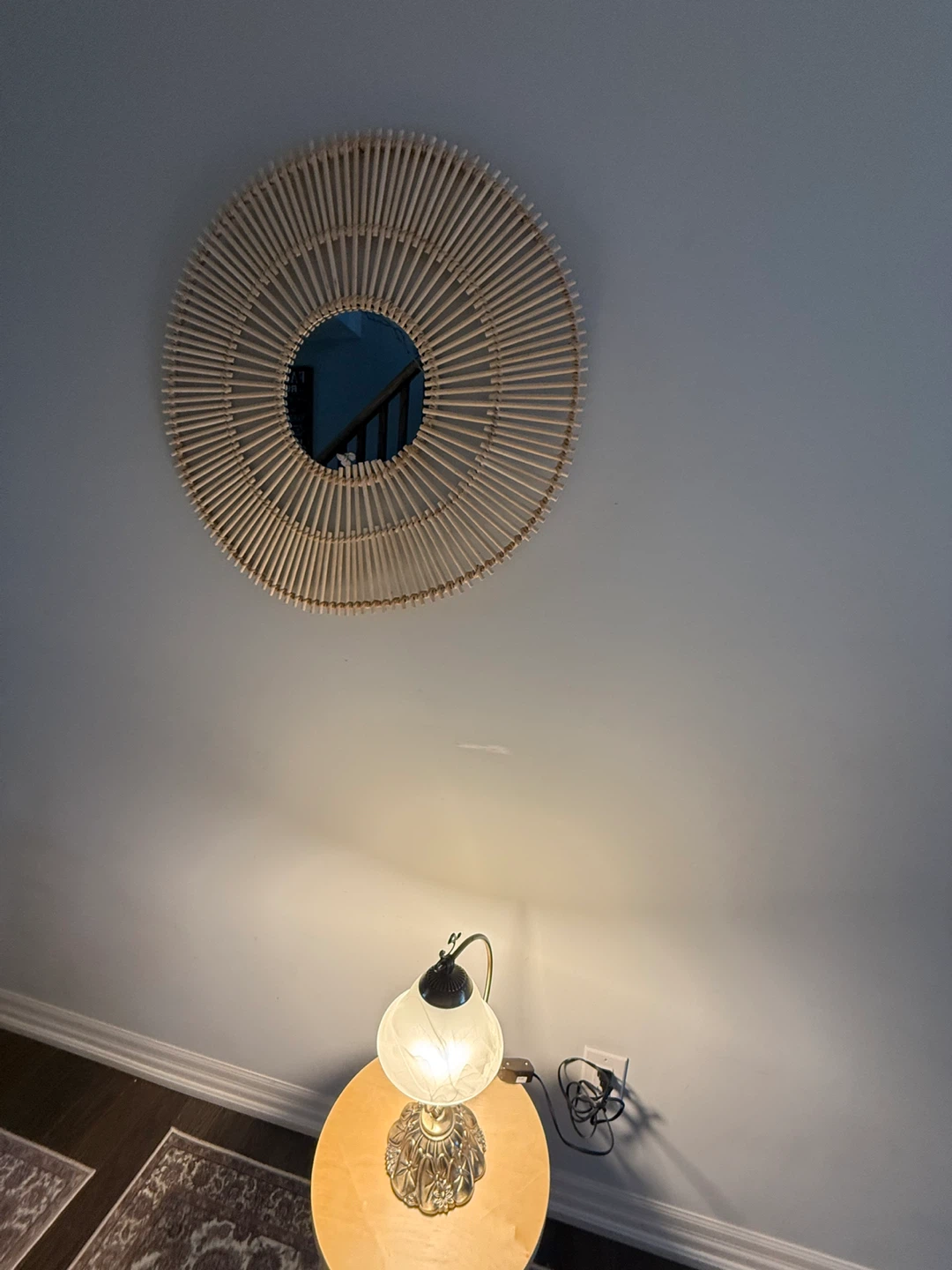 Boho Rattan Sunburst Wall Mirror - photo 2