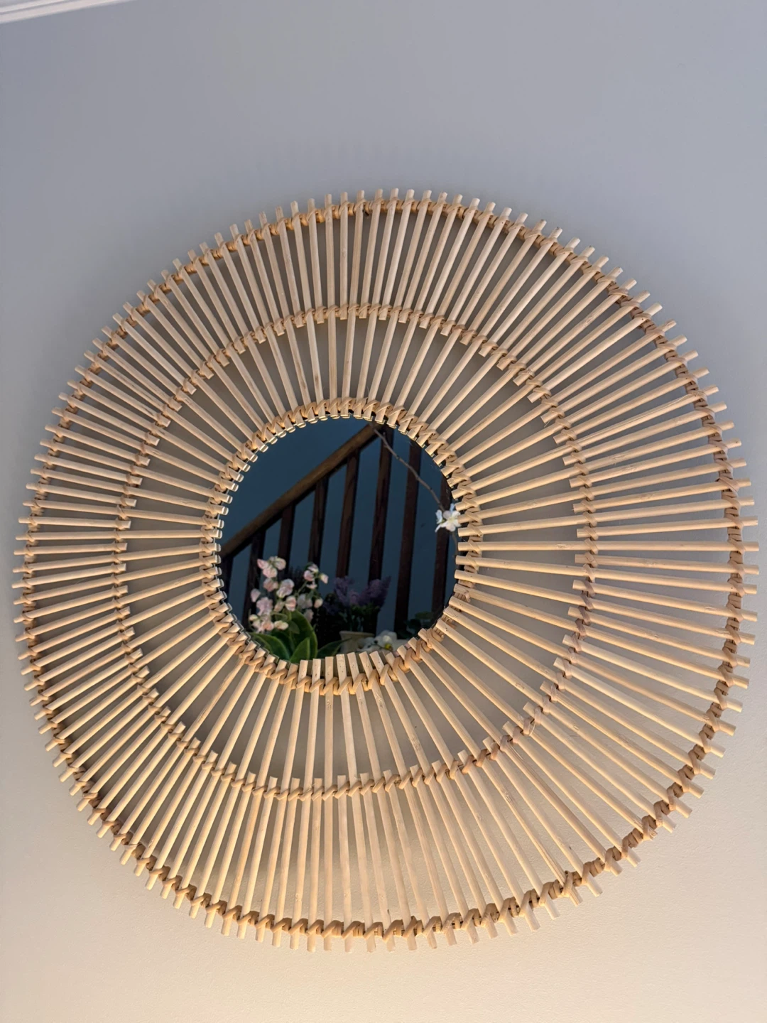 Boho Rattan Sunburst Wall Mirror - photo 4