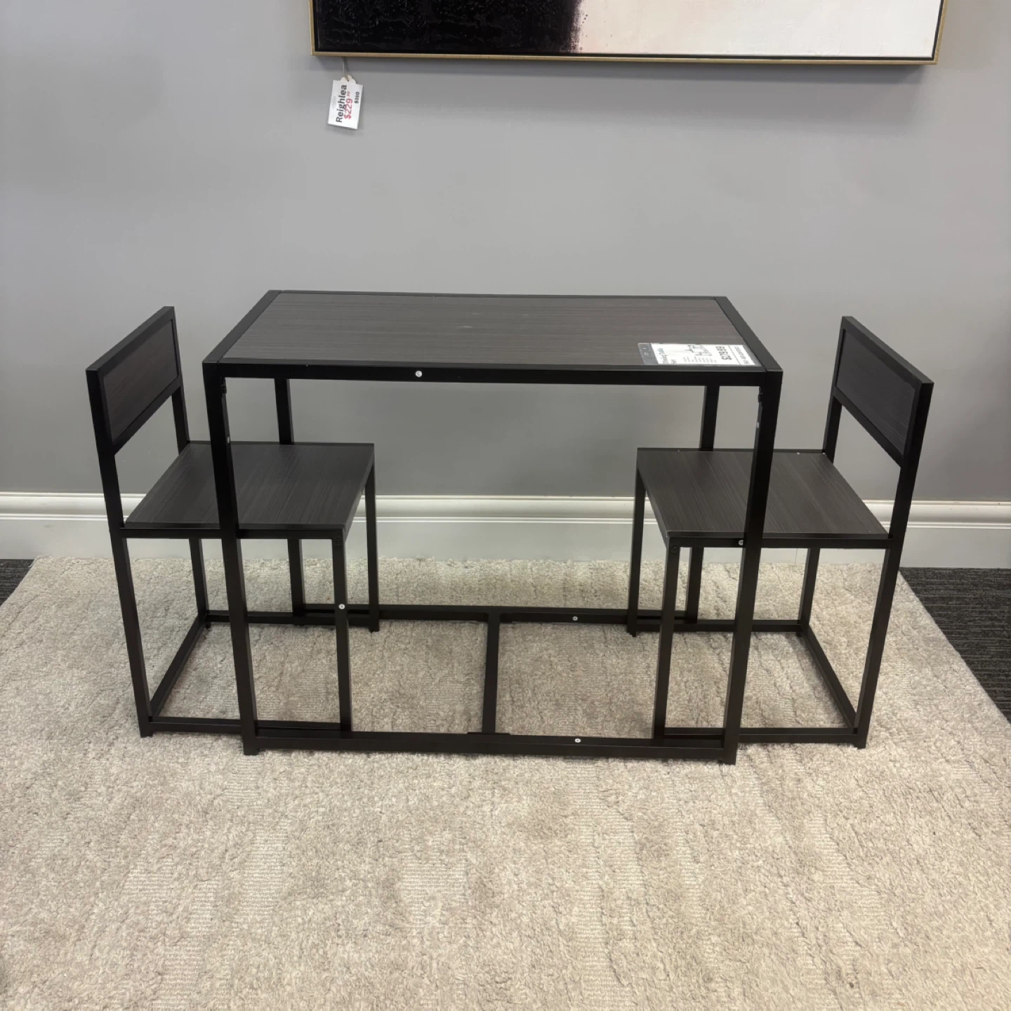 Modern Dining Set: Table with 2 Chairs