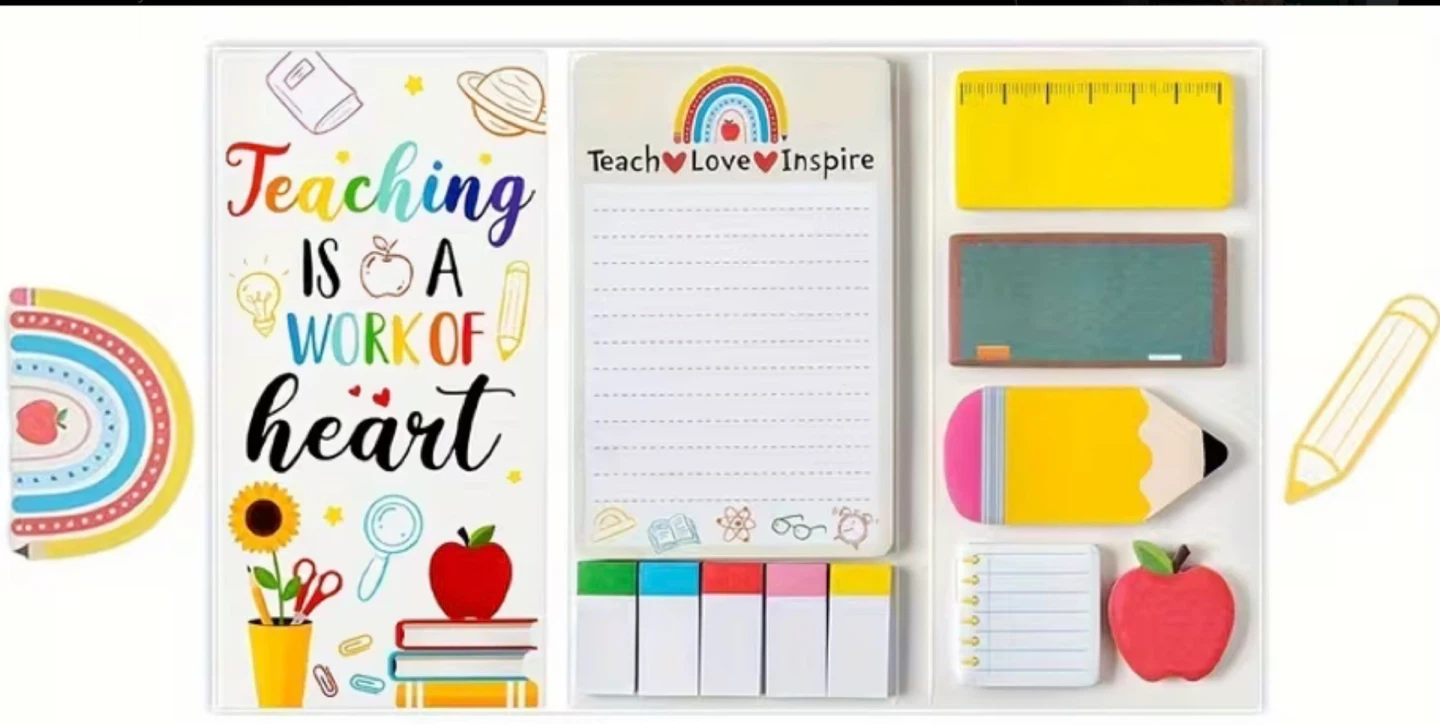 Teacher Themed Sticky Notes & Flags Set