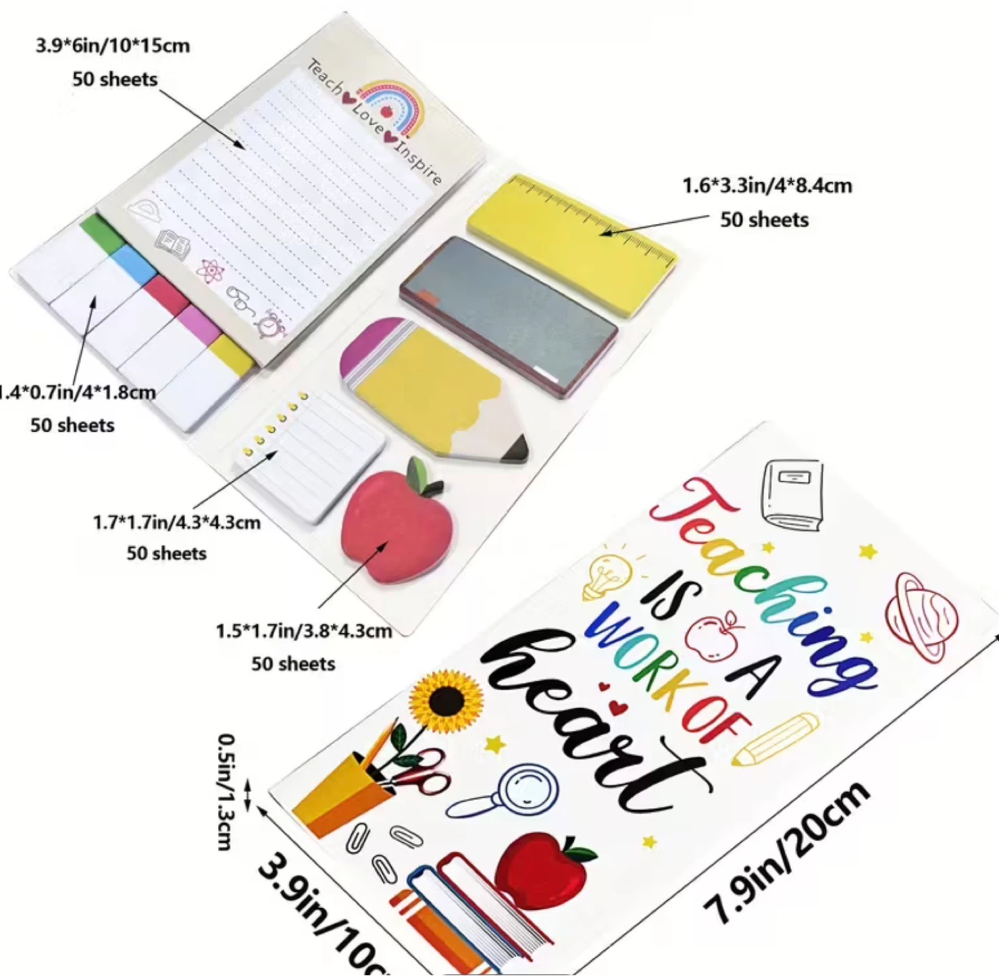 Teacher Themed Sticky Notes & Flags Set - photo 2