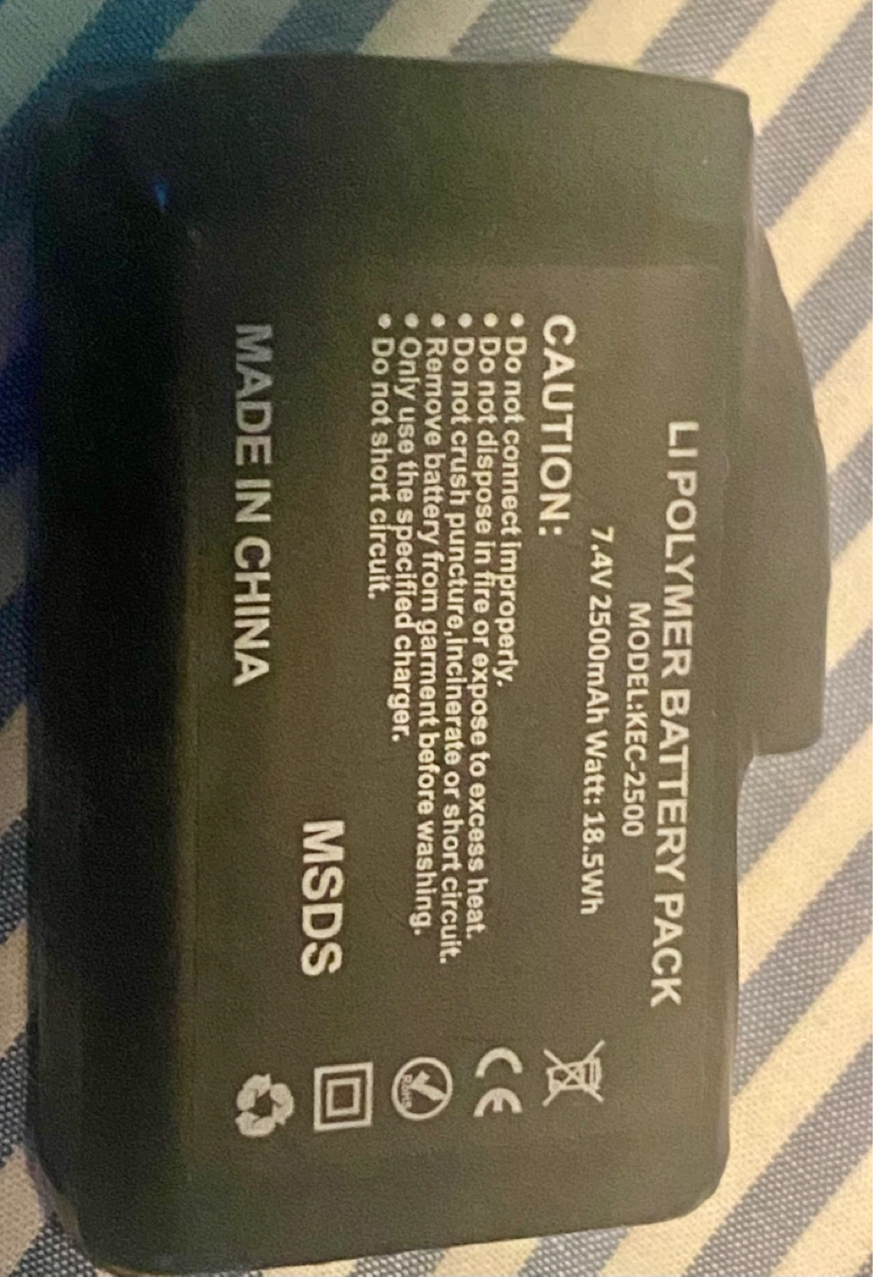 LI POLYMER BATTERY PACK 7.4V 2500mAh