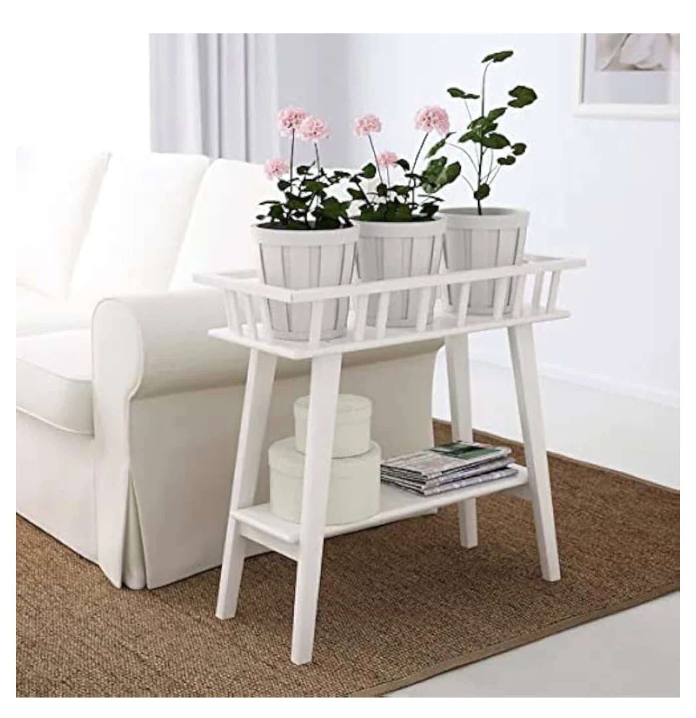 White Wooden Plant Stand