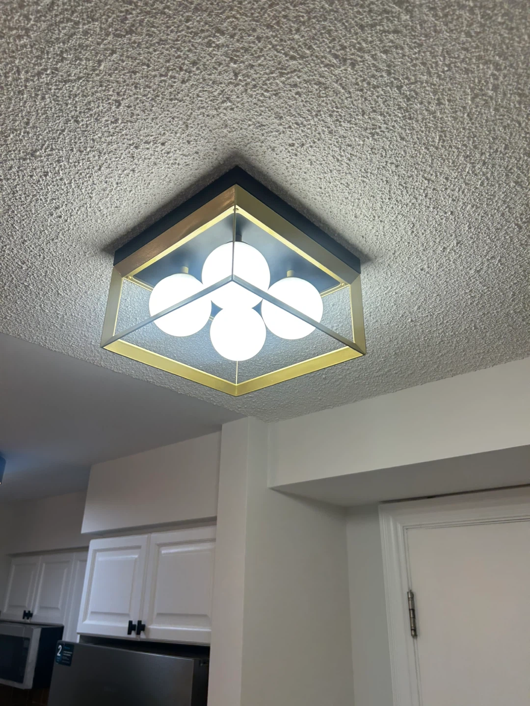 Modern Gold & Black Flush Mount Ceiling Light Fixture