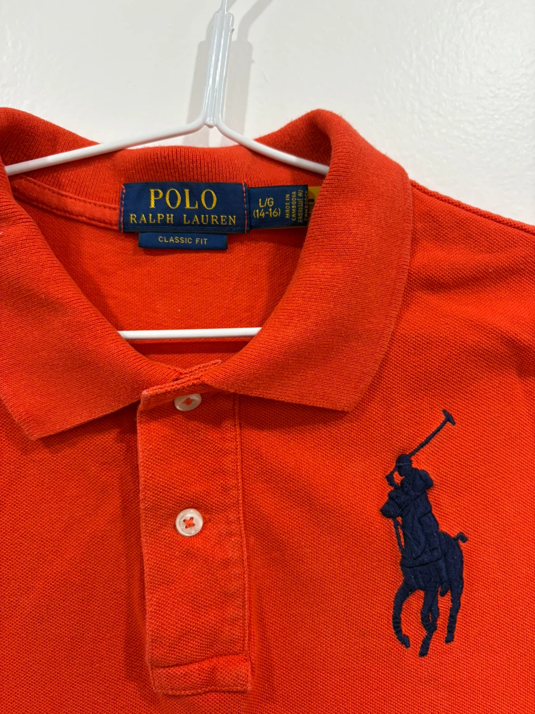 Polo Ralph Lauren Classic Fit Orange Polo Shirt L (14-16) - photo 2
