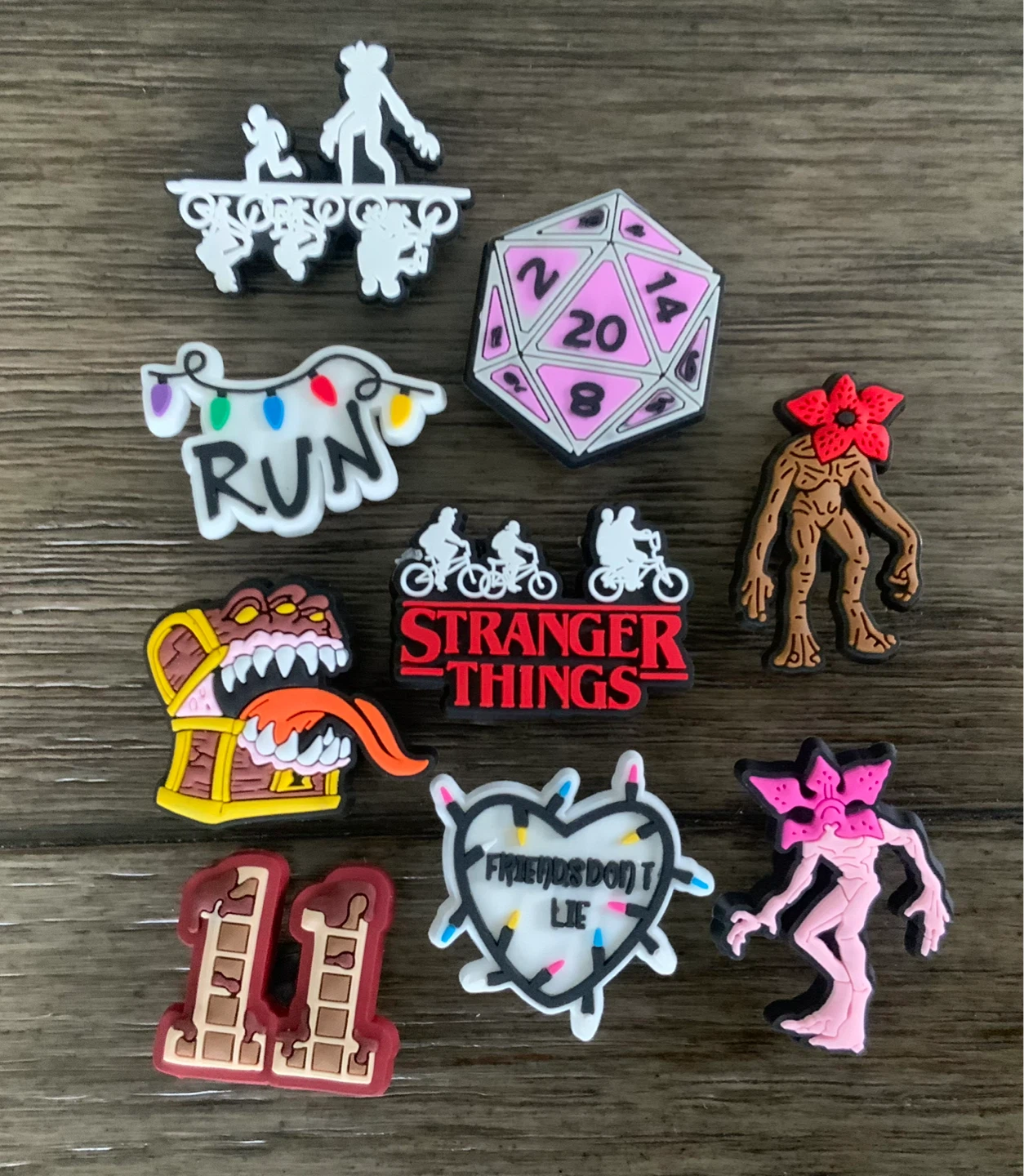 Stranger Things Shoe Charms - Set of 9