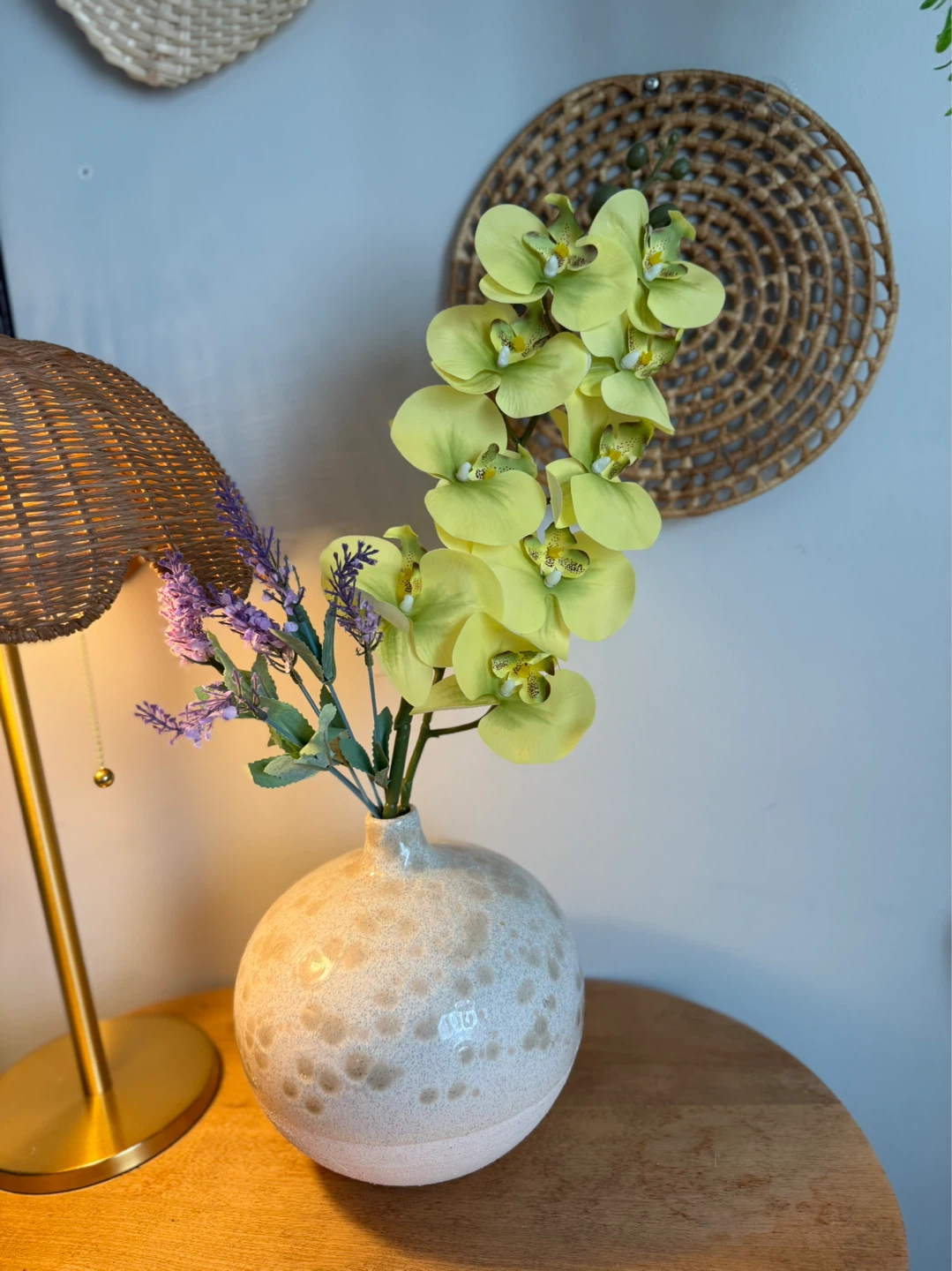 Yellow/Green Artificial Orchid Stem