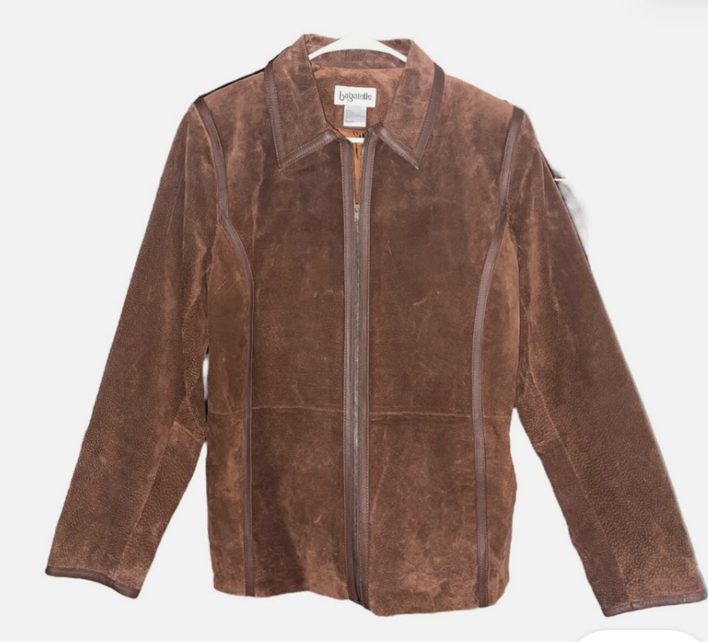 suede jacket New BAGATELLE Brown retro vintage boho classic