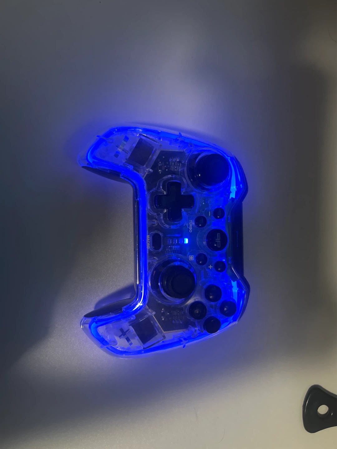 Clear Transparent Wireless Gaming Controller with Blue LED - photo 2