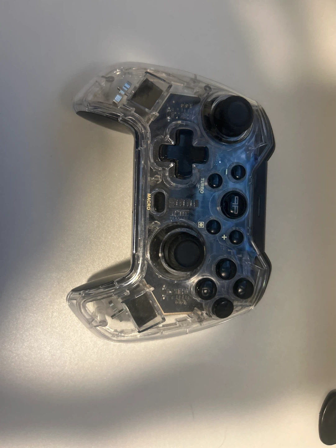 Clear Transparent Wireless Gaming Controller with Blue LED