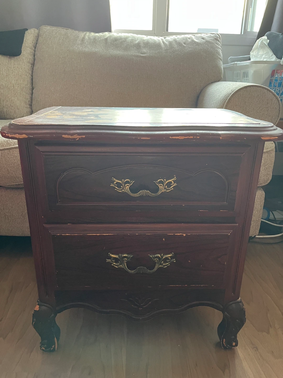 Free Solid Wood Nightstand with 2 Drawers - photo 2