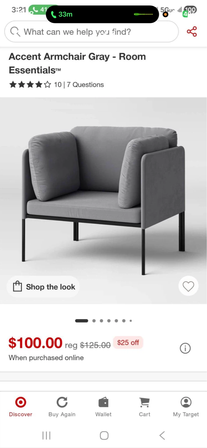 Accent Armchair Gray - Room Essentials