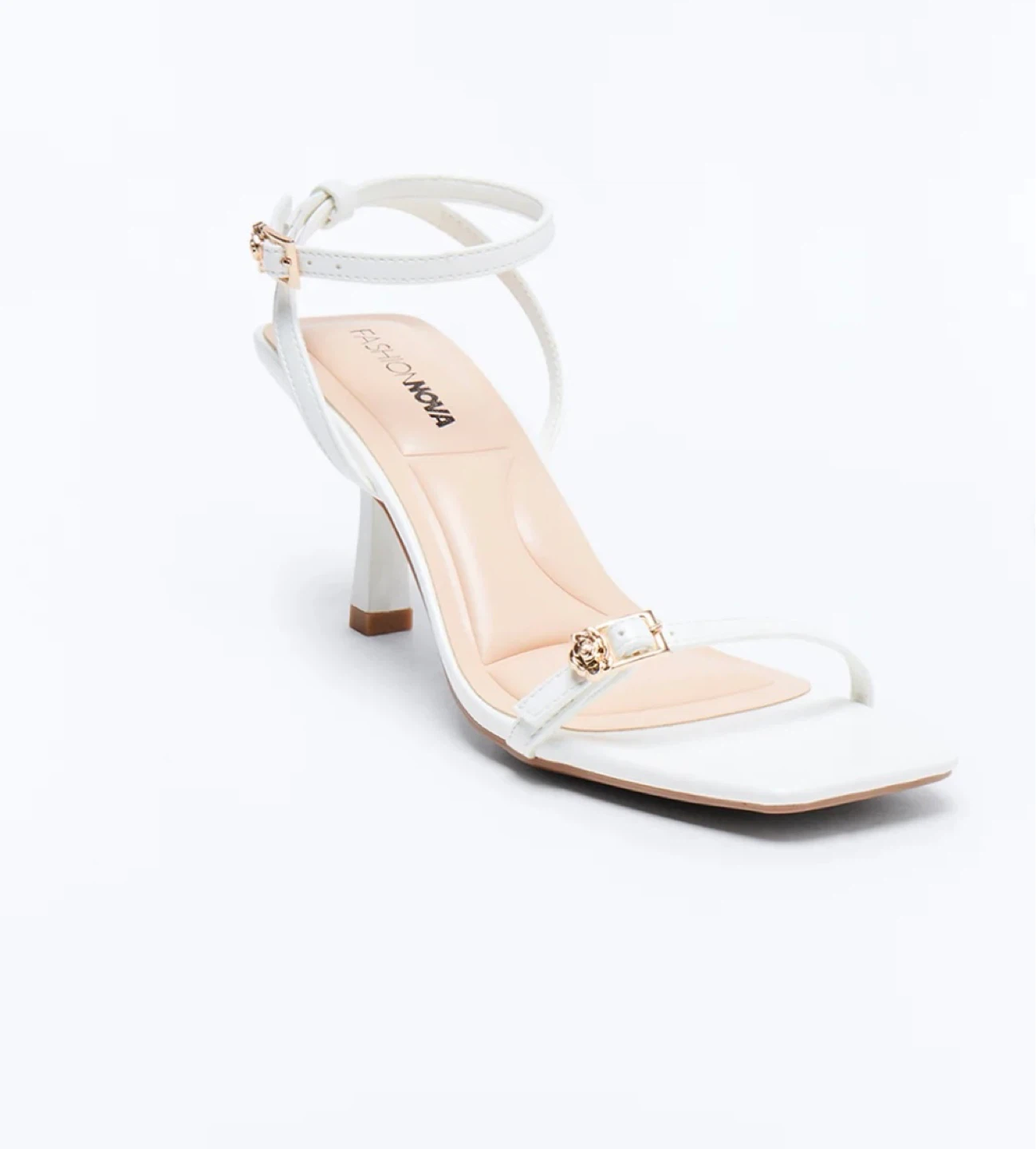 Fashion Nova White Strappy Heels Size 6.5 - photo 2