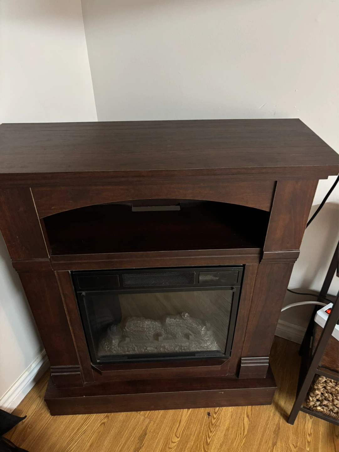 Dark Wood Electric Fireplace Console - photo 2