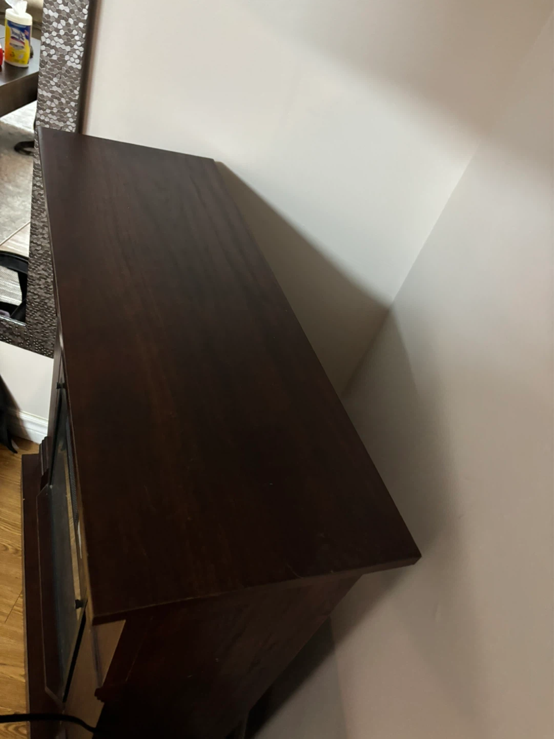 Dark Wood Electric Fireplace Console - photo 3