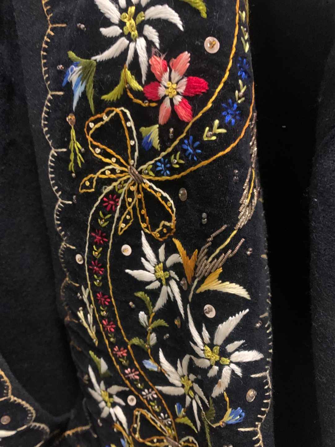 Black Embroidered Blouse with Floral Design - photo 2