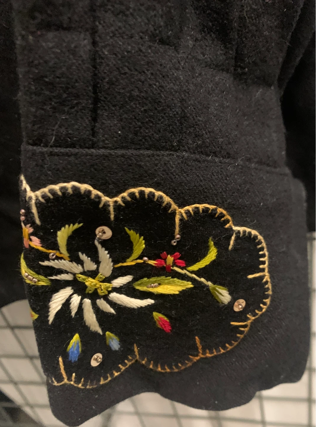 Black Embroidered Blouse with Floral Design - photo 4
