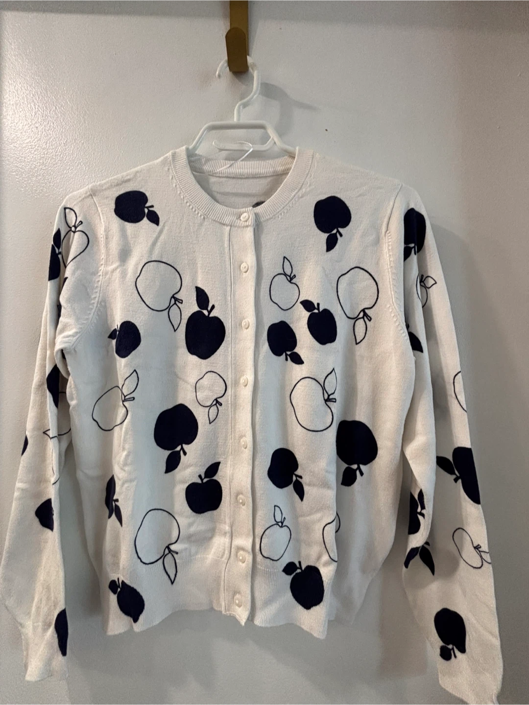 White Apple Print Cardigan - photo 2