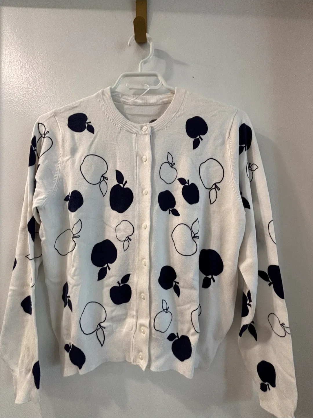 White Apple Print Cardigan - photo 2