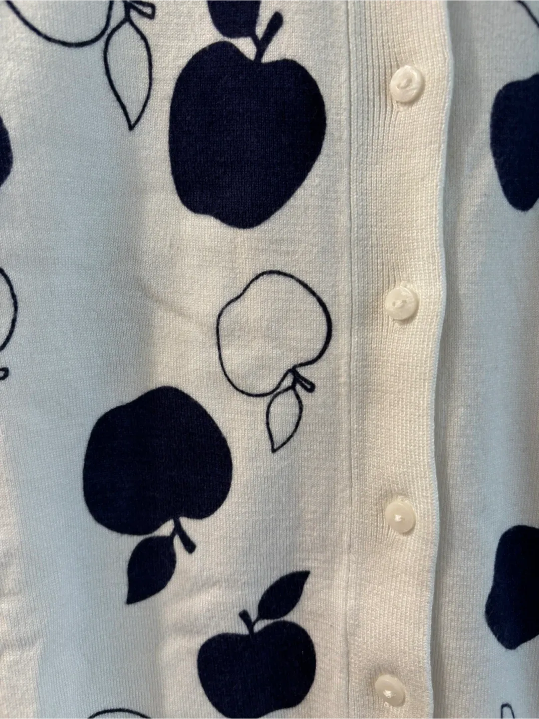 White Apple Print Cardigan - photo 3