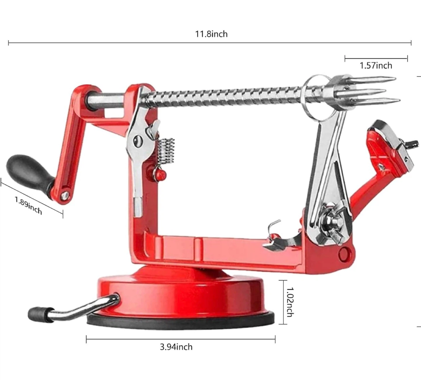 Red Manual Apple Peeler Slicer Corer
