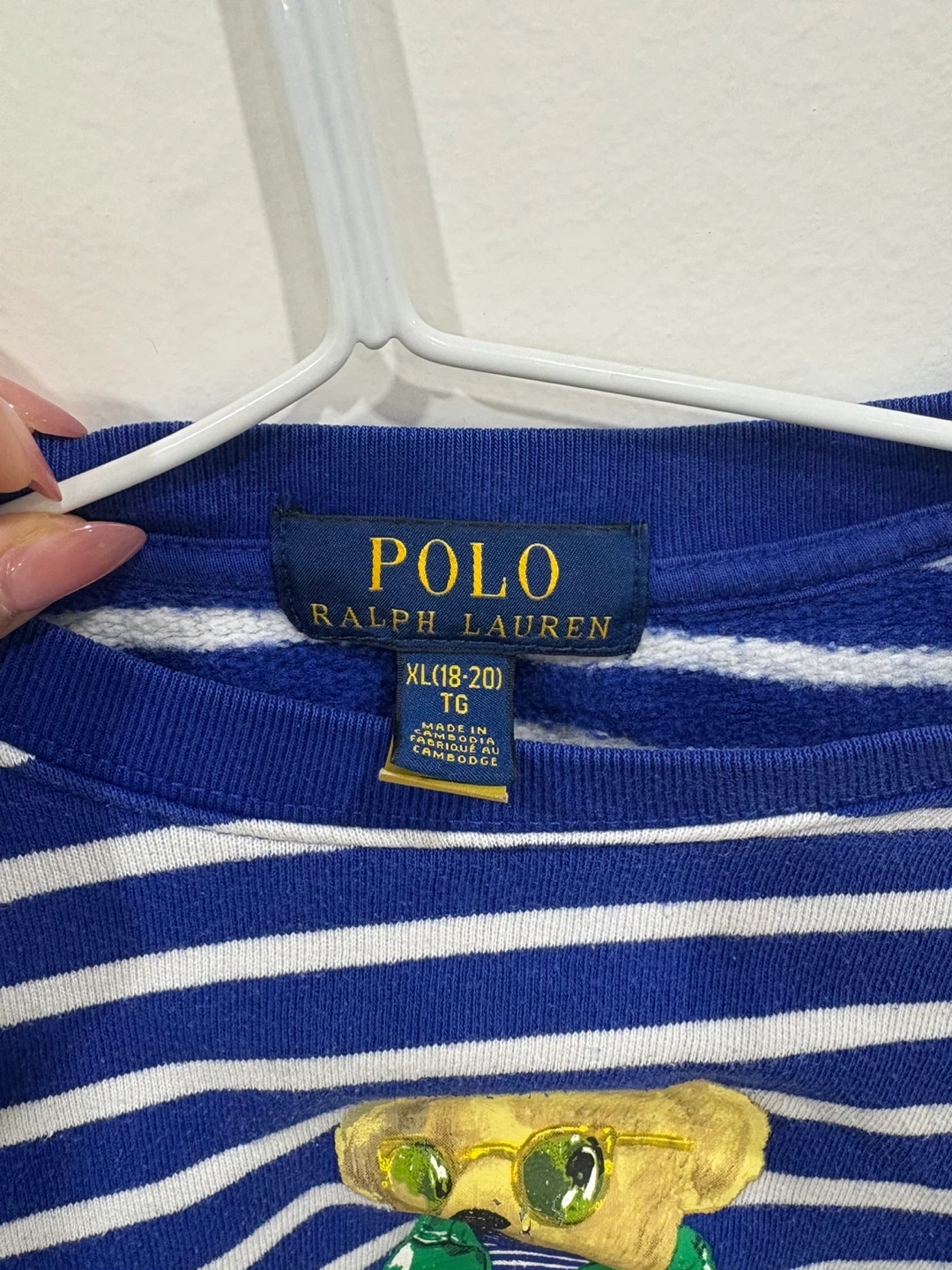 Polo Ralph Lauren Bear Striped Sweatshirt XL (18-20) - photo 3
