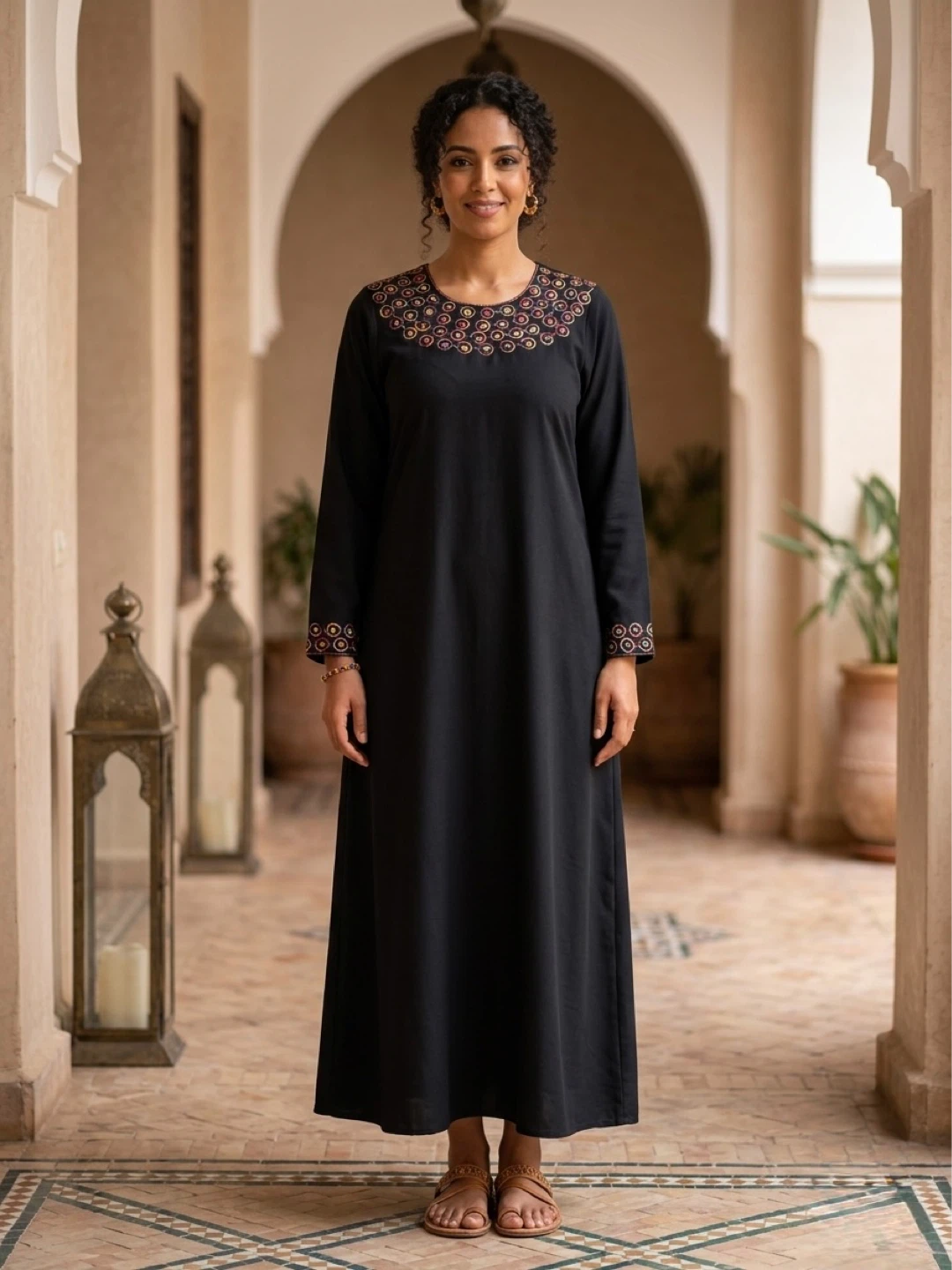 Black Embroidered Maxi Dress