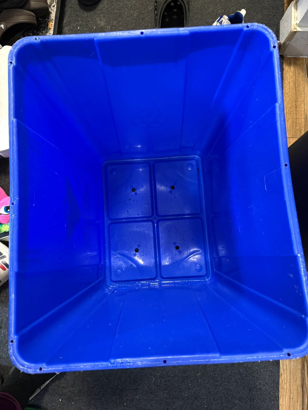 Blue Plastic Recycling Bin - photo 2
