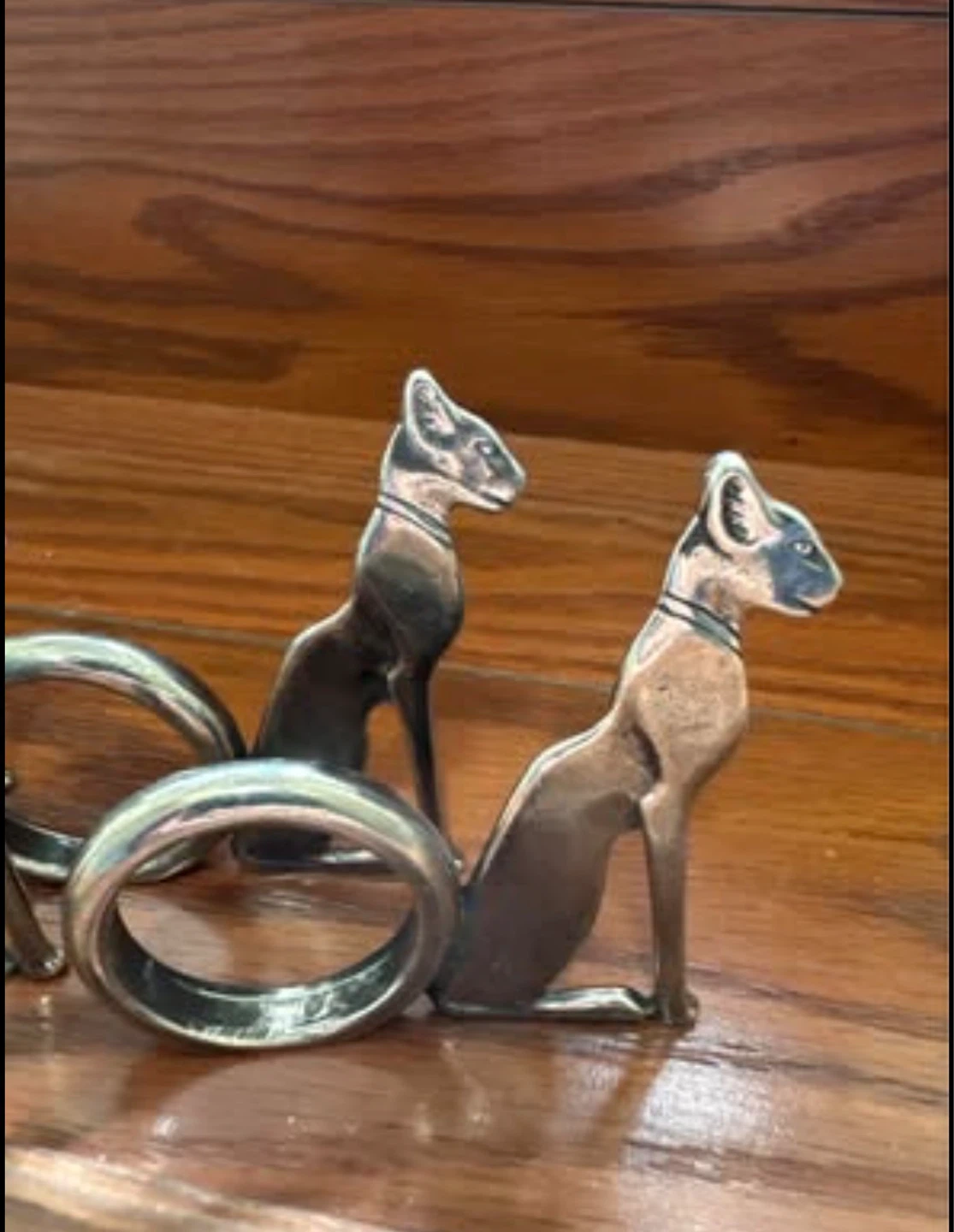 L.C. Canada Pewter Figural "EGYPTIAN CAT" Napkin Rings - photo 2