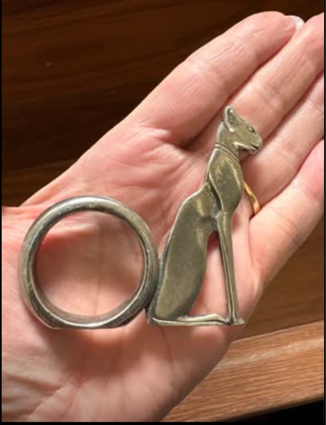 L.C. Canada Pewter Figural "EGYPTIAN CAT" Napkin Rings - photo 3