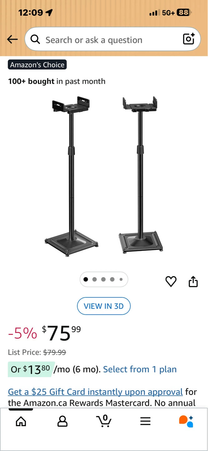 Pair (2) of Adjustable Speaker Stands (Pair) - photo 2