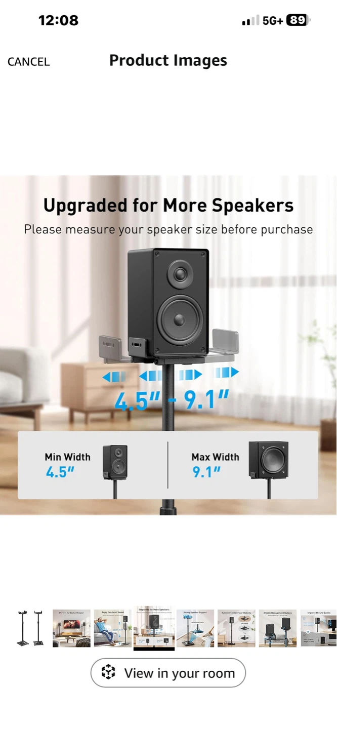 Pair (2) of Adjustable Speaker Stands (Pair)