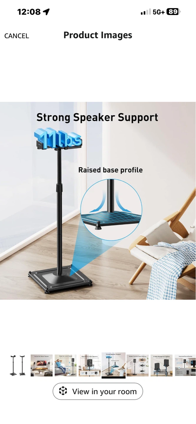 Pair (2) of Adjustable Speaker Stands (Pair) - photo 3