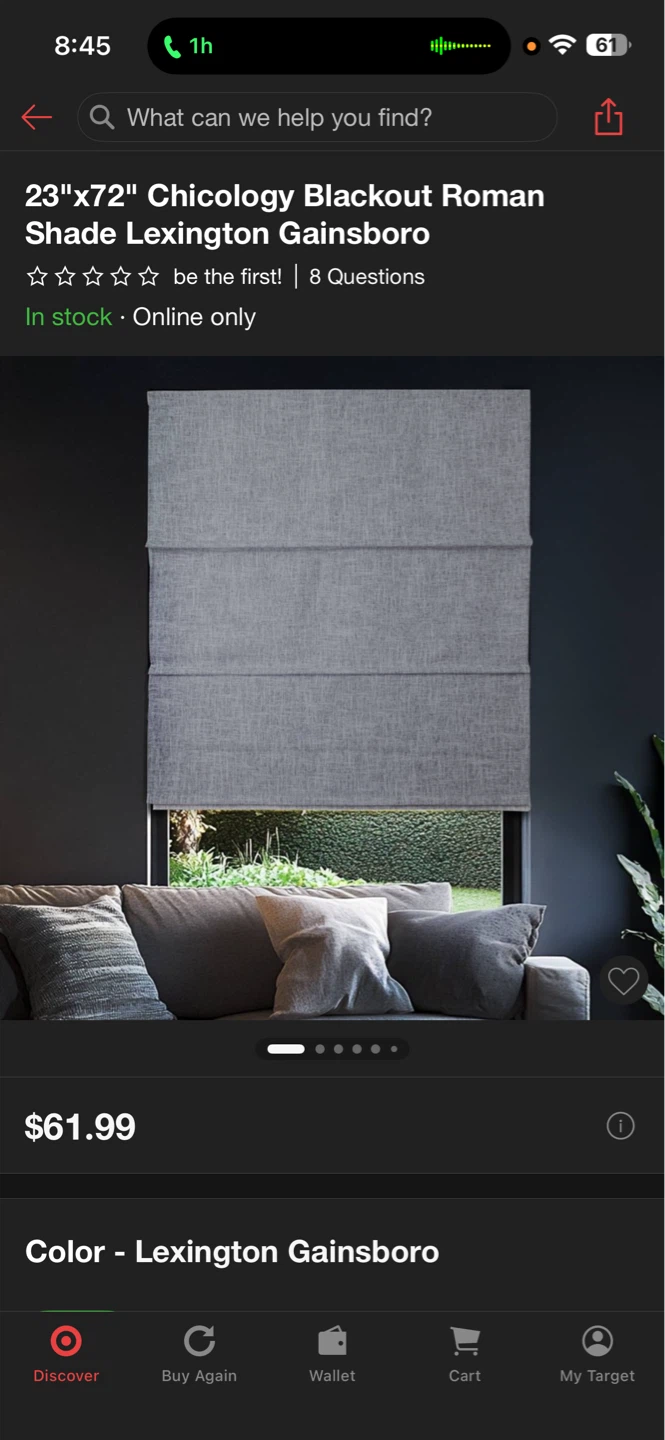Chicology 23"x72" Roman Shade Lexington Gainsboro