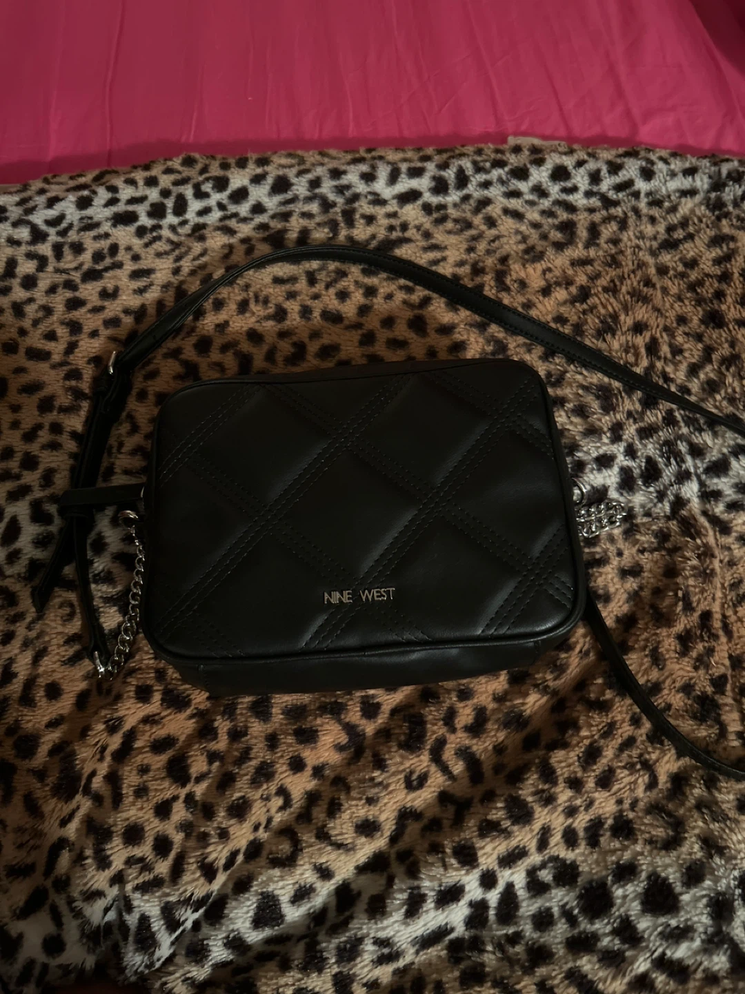 Nine West Black Quilted Crossbody Bag
