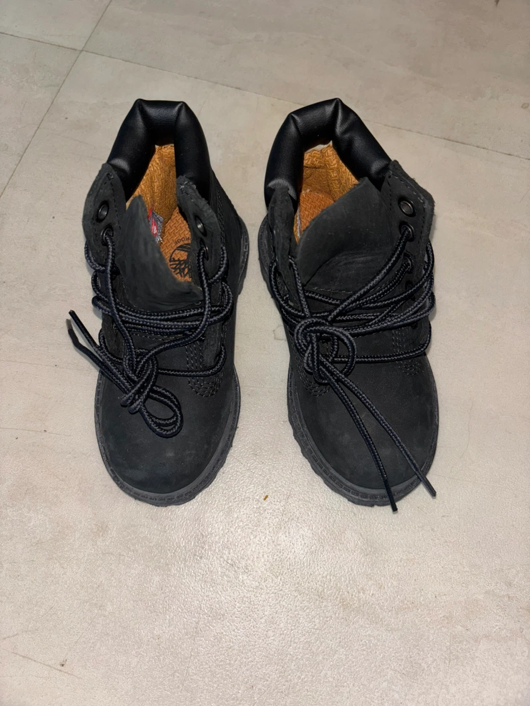Black Timberland Kids Waterproof Boots- Size 7