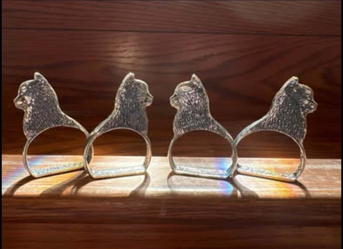 Vintage L.C. Canada "Figural Cat”Napkin Rings